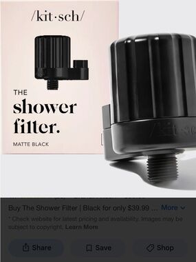 Kitsch Matte Black Shower Filter Cartridge